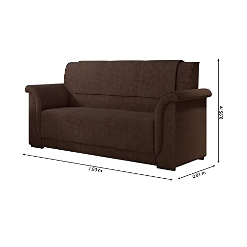 Sofá 2 E 3 Lugares Itália Marrom Suede