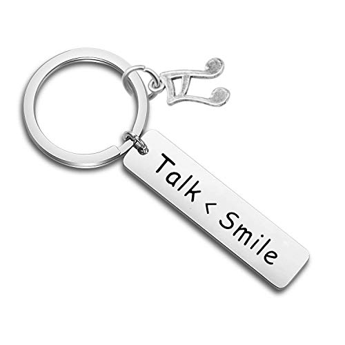 Inspired Talk Less Smile More Keychain Musical Inspired Lyrics Jewelry Gift (Talk>less keychain)