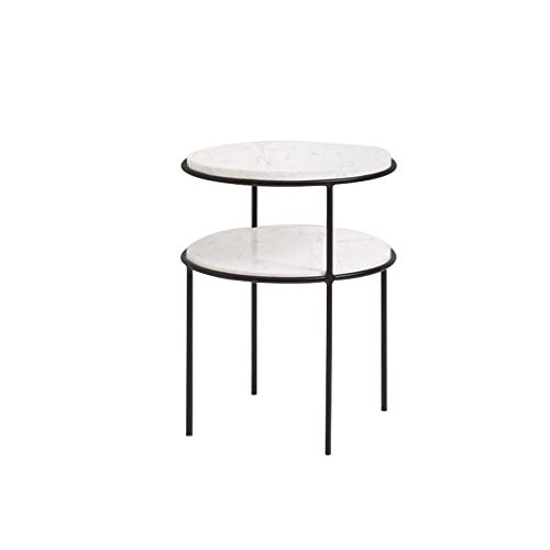Double Coffee Table Wrought Iron/Round Side Table, Marble Tabletop, Ir Double Coffee Table Wrought Iron/Round Side Table, Marble Tabletop, Ir