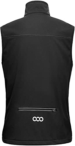 33,000ft Leichte Softshell Weste für Herren, Wasserdichte Winddichte Laufweste, Atmungsaktive Vest Gilet Ärmellose Jacke für Radfahren, Laufen, Wandern, Golf, Arbeit Schwarz M