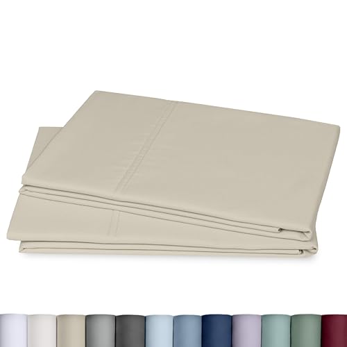 Image of California Design Den 800 Thread Count 2-Pack Pillowcases Queen, Beige