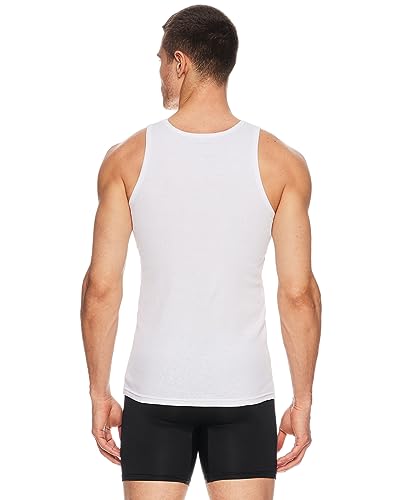JOE BOXER Mens Tank Tops 4-Pack - Tag Free Cotton Rib A-Shirts for Men Pack of 4 - Men's Undershirts - Tank Tops for Men4