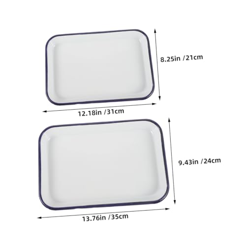 Plaques à rôtir rectangulaires émaillées SHINEOFI pour four et pizza