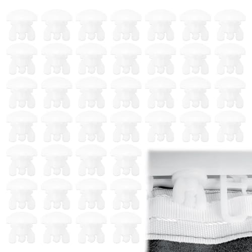 Doksvp 40 Stück Gardinen Stopper Ende Feststeller, Gardinenstopper für Schienen, Stopper Gardinenschiene Weiß, Gardinen VorhäNge Schienensystem, GardinenröLlchen für Schiene Gardinen Vorhang