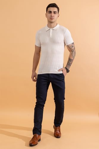 Image of Armisto Men's 100% Cotton Fancy Party Polo T-Shirt /Neutral Colour