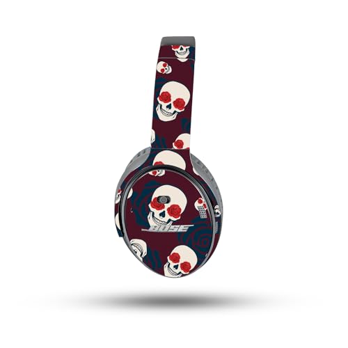 Image of MightySkins Skin Compatible with Bose QuietComfort 35 II Headphones - Skulls N Roses | Protective, Durable, and Unique Vinyl Decal wrap Cover | Easy to Apply, Remove, and Change Styles