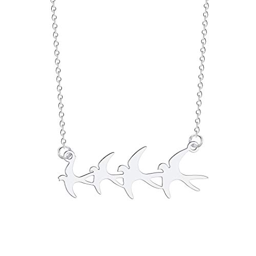 NOUMANDA Fashion Flying Swallow Bird Necklace Cut Copper Animal Elements Pendant Jewelry