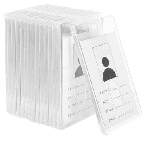 Fundas para tarjetas KICHOUSE: evite roturas con 15 porta credenciales rígidos verticales