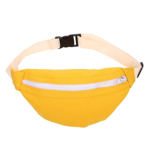 NIYANGLE Riñonera de Lona para Unisex, Bolso Bandolera Amarillo Pequeño, Bolsa de Almacenamiento Multifuncional para Viaje y Uso Diario, Resistente y Ligera