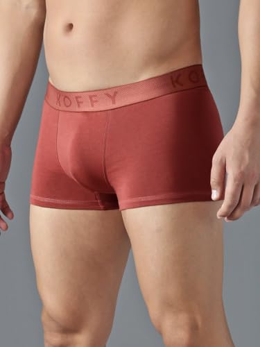 Image of KOFFY Men's Cotton Lycra Mini Trunks with 4-Way Stretch | Wrinkle-Resistant | Ultra-Soft Elastic I 2X Absorbent