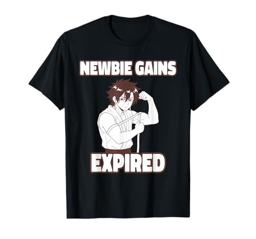 Newbie Gains Expired Funny Gym Anime Workout T-Shirt