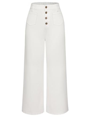 Belle Poque Women's Wide Leg Jeans High Waisted Stretchy Straight...