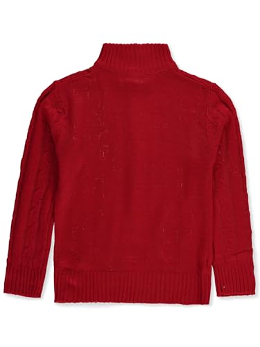 Sezzit Boys' Cable Knit Quarter Zip Sweater - red, 14-162