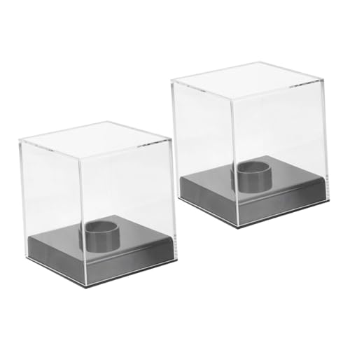 YARNOW 2Piezas Caja De Exhibición De Transparente para Coleccionables Soporte De Béisbol Estuche De Almacenamiento Multipropósito