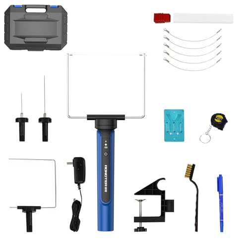 4 in 1 Hot Wire Electric Foam Cutter Kit, Styrofoam Cutting Tool 15W/ 6V with Case, Heated Foam Carving Knife Kit (Toolbox Blue)