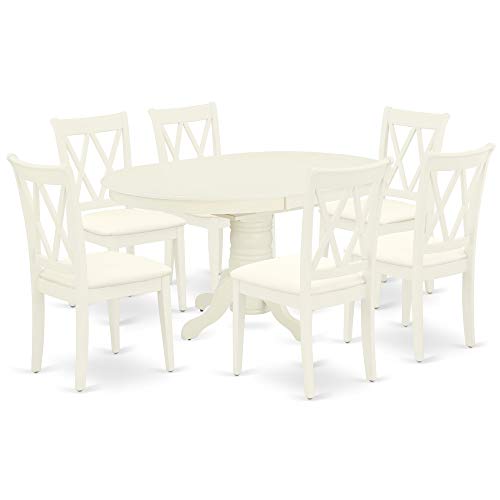 East West Furniture Linen White Dining Set #TOP15