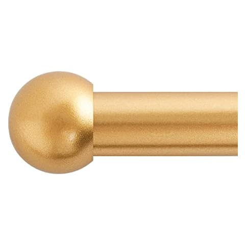 Curtain Pole 76 cm to 316 cm (30" to 124") Gold Extendable Curtain Pole 25 mm (1") Diameter Curtain Rod With Ball finials Cover