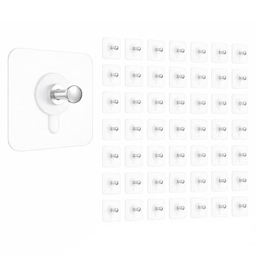 Image of DALUCI 50 Pcs Photo Frame Hooks for Wall Without Drilling | Self Adhesive Wall Hooks for Hanging | Nail Free Sticky Hooks for Photo Hanging & Wall Decor (Pack of 50)