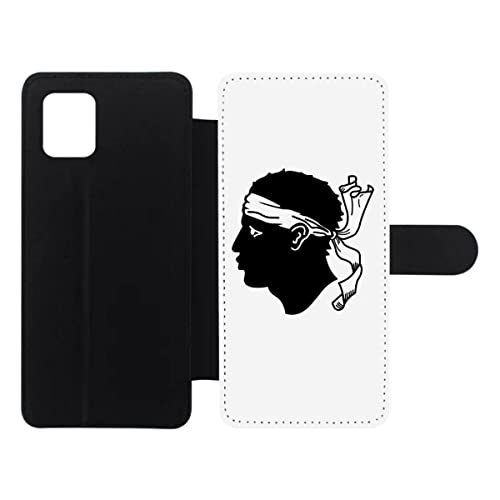 Housse Samsung Galaxy A81 étui cuir rabat magnétique drapeau Corse