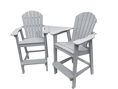 Phat Tommy Recycled Poly Resin Balcony Chair Settee | Durable and Eco-Friendly Adirondack Armchair and Removable Side Table | This Patio Furniture is Great for Your Lawn, Garden, Swimming Pool, Deck.