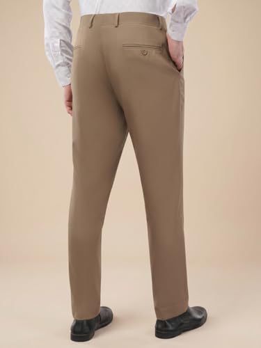 Image of SaintX Men's Regular Fit Formal Trousers | Wrinkle Resistant | Easy Care | Stretchable Triple Blend Fabric | Everyday Office & Business Wear | Comfortable & Breathable Work Wear
