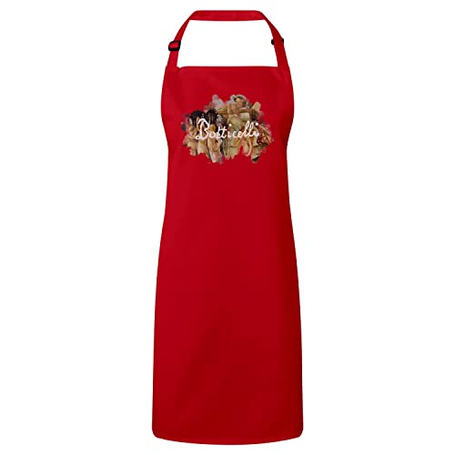 Tablier Rouge Botticelli Signature : chef-d'œuvre Renaissance haut de gamme pour cuisine