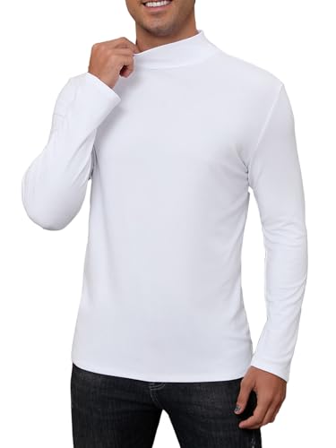 Mens Mock Turtleneck Long Sleeve Slim Fit Shirts Basic Casual Undershirts Lightweight Pullover3