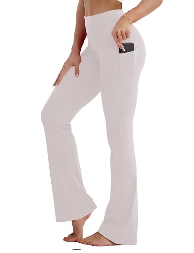 Image of BUBBLELIME 29 inch /31 inch /33 inch /35 inch /37 inch 3 Styles Women's High Waist Bootcut Yoga Pants Basic /Side Pockets Tummy Control Workout Flared