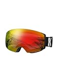 Ski Goggles, Interchangeable Magnetic Lens Snow Goggles, OTG Anti Fog Snowboarding Goggles for Women Men Adult Youth SGS Approved - RevoRed 17%