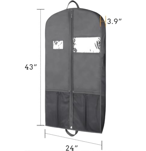 Habrur Clothes Cover 2pcs Garment Bag with Zippered Dress Bag Suit Bags for Shirts Dresses Coats Suit Bags2