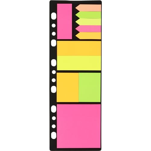 Fixo Notes - Set de Notas y Marcadores Adhesivos, Colores y Tamaños Surtidos Archivadores 4 Anillas a4, 25 Hojas por Bloc, 11 Blocs, Organizar Apuntes - imagen 2