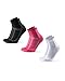 DANISH ENDURANCE Quarter Laufsocken, Knöchelhohe Sportsocken, Atmungsaktive Socken, Damen & Herren, 3 Paar, 1 Schwarz, 1 Rosa, 1 Weiß, 39-42