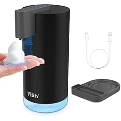 Dispensador De Jabon Lidl Opiniones Dispensador Jabón Espuma Automático Sin-Contacto: YISH Negro Recargable Dispensador de Jabón 260ml Dispensador de jabón con Sensor de Infrarrojos para baño y Cocina