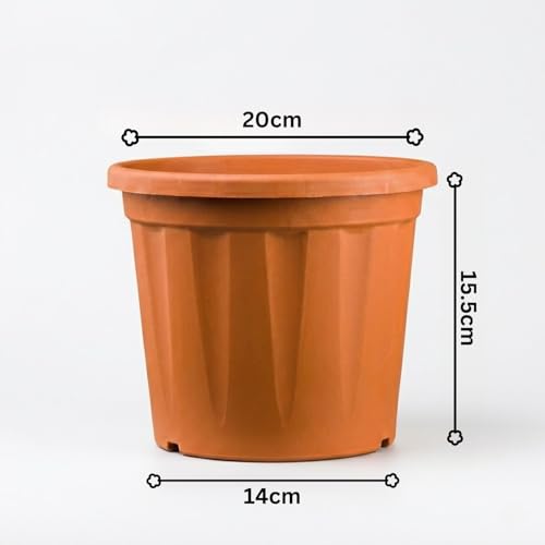 Image of 7 Inch Heavy Duty Plastic Planter | Grower Pot /Garden Pot for Home & Garden (Terracotta) (Pack of 1)