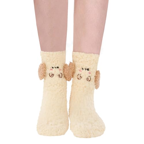 Image of Benefeet Sox Cute Fuzzy Socks for Women Girls - Fluffy Cozy Warm Winter Funny Animal Slipper Plush Sleeping Socks