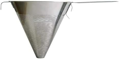Linden Sweden Jonas Conical Metal Strainer - 18/10 Stainless Steel Fine Chinois Strainer for Draining Fruits & Vegetables - Made in Sweden - Handles for Mounting on Kitchen Sink - Double Lined - 9"