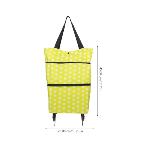 Alipis 3 Pecas dobrar o carrinho de compras saco de roda de mercearia sacola de compras com rodas va