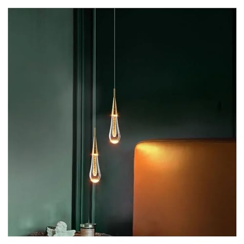 Lustre en cristal de luxe nordique avec goutte d'eau LED pour plafond de chambre moderne
