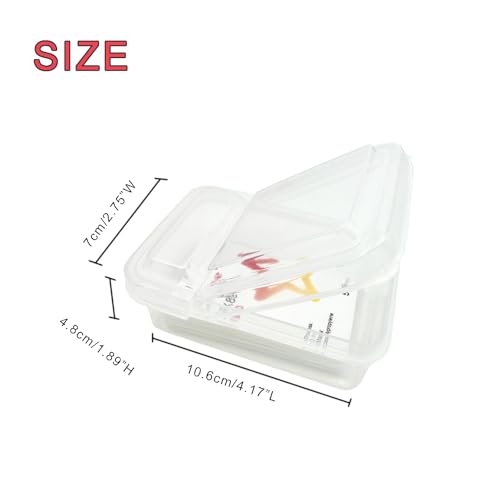 Image of 2 Pack Clear Polypropylene Mini Storage Containers Box for Photocard Sleeves Sticker Organizer Case with Lid for Lomo Cards Craft Stickers (3.2 inch W x 4.8L x 2 inch H)