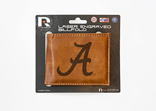 Rico Industries NCAA Alabama Crimson Tide Brown Laser Engraved Bill-fold Wallet - Slim Design - Great Gift by Rico Industries - Image 4