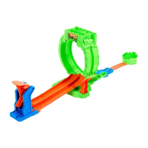Hot Wheels Monster Trucks Mutant Chaos, Chaos Loop Challenge Playset | Track Set with 1:64 Scale Wreckin’ Wolf Truck & 4-Ounce Container of Reusable Slime, 2 Ways to Play - image 4