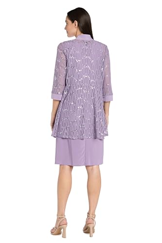 Image of R&M Richards Women's Sequin Lace Jacket & ITY Sheath with Necklace for Mother of the Bride, Cocktail Attire, Evening Wear
