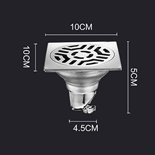 Couvercle de drain de sol de douche en acier brossé au design géométrique - 5