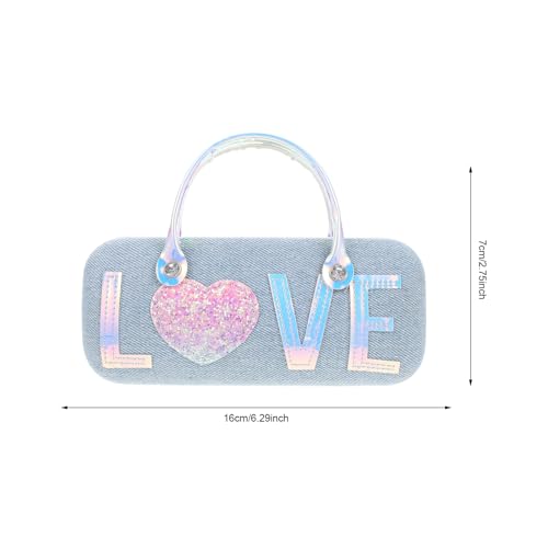 Image of DOITOOL Portable Children Glasses Case Lightweight Handheld Kids Glasses Box with Handle Travel Eyeglass Hard Shell Sunglasses Box 6.29X2.75X1.96In