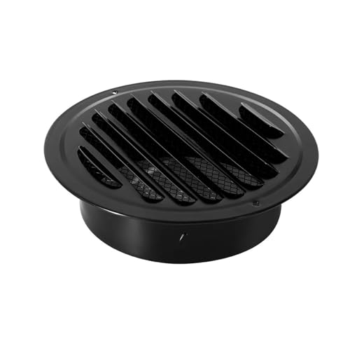 WEIHU(せき湖) 70-200mm ラウンドステンレススチール ブラックラウンドベントグリル レンジフード排気管 外壁換気排気口(80mm)