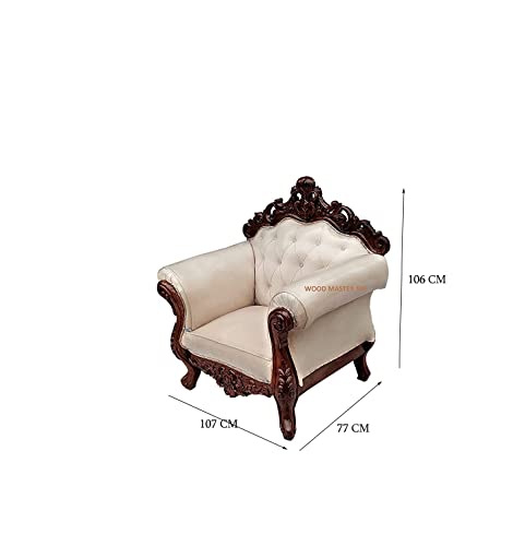 Image of Luxury Wooden Teakwwood Five Seater Sofa Set for Living Room (Honey Brown) Solid Wood Outdoor Chair 5 Seater Sofa | (10)