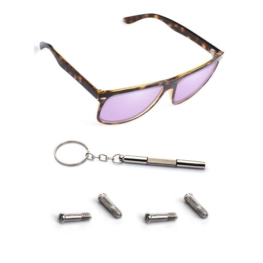 Handwith 2 pares de parafusos de óculos de sol e chave de fenda para Ray-Ban RB4147/RB4190/RB4175, kit de reparo de parafusos de substituição prata