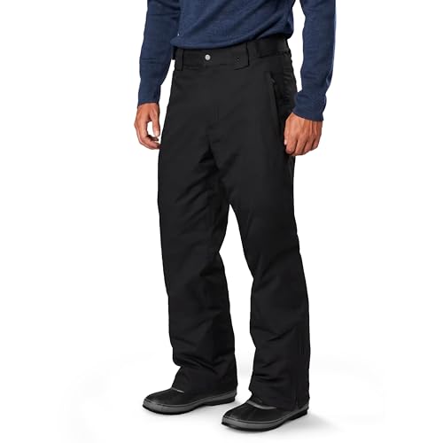 Fera Insulated Pants for Men - All Winter Activities - Ski, Snowboard, Work, Running & More - Waterproof & Breathable Snow Pants Men, Skiing, Snowboarding - Short Length, 36 Waist - Black