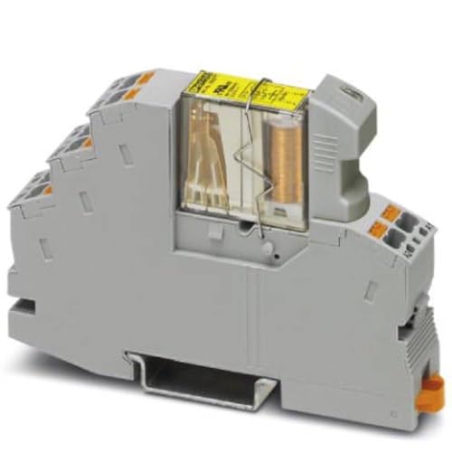 PHOENIX CONTACT RIF-1-RPT-LDP-24DC/2X21/FG Preassembled Relay Module with Relay Base, Safety Relay with Forced Contacts According to DIN EN 61810-3, Plug-in Indicator, Pack of 10
