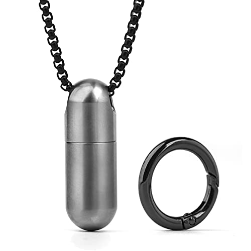 Image of TISUR Small Titanium Keychain Pill Holder, Pocket Pill Case for Travel | Waterproof Pill Fob,Portable Pill Box Container,Purse Pill Organizer Tube